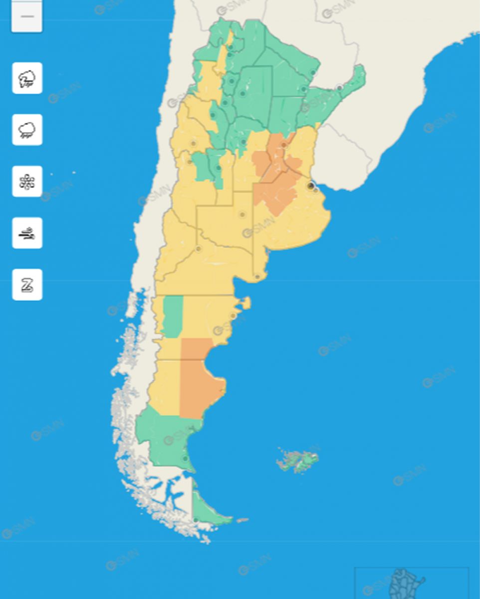 Las alertas de este domingo en el país. 