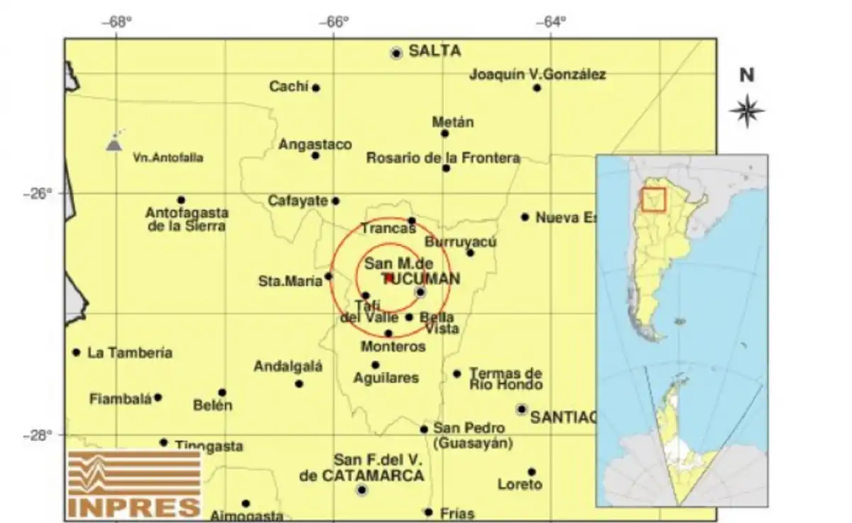 Sismo en Tucumán este 21 de septiembre: el epicentro fue a solo 29 kilómetros de la capital provincial
