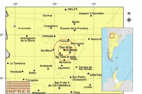 Sismo en Tucumán este 21 de septiembre: el epicentro fue a solo 29 kilómetros de la capital provincial