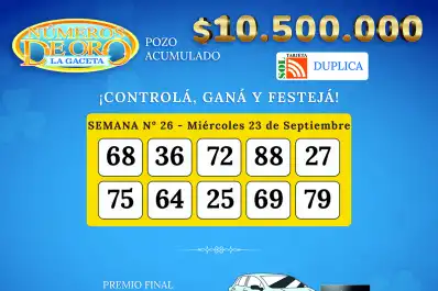 Los Números de Oro de LA GACETA del 23 de septiembre de 2026