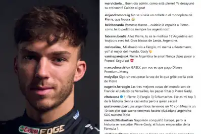“Gasly y Perón, un solo corazón : los comentarios irónicos de los argentinos en el Instagram de Alpine