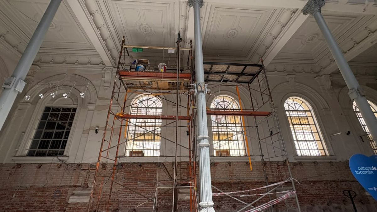 LOS ANDAMIOS. Desde siete metros de altura, las estudiantes observan detalles que antes quedaban fuera de la vista. / LA GACETA, VICTORIA REINOSO