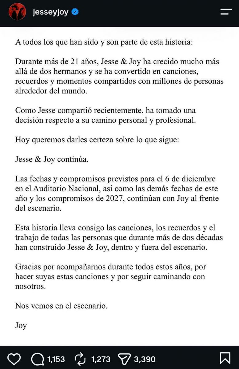 Se separan Jesse & Joy: las enredadas declaraciones que dieron los hermanos Huerta