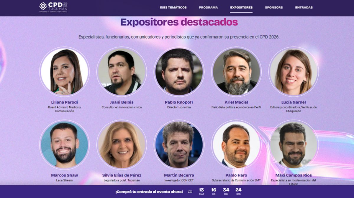 SPEAKERS. Periodistas, investigadores, consultores y referentes de medios y tecnología integran la programación del CPD Tucumán.
