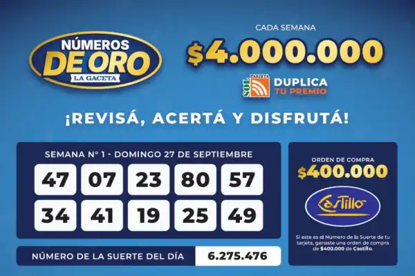 Los Números de Oro de LA GACETA del 27 de septiembre de 2026