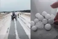 Cayó tanto granizo en el sur de Salta que cubrió parte de la ruta 9