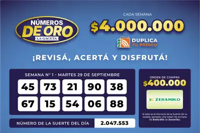 Los Números de Oro de LA GACETA del 29 de septiembre de 2026