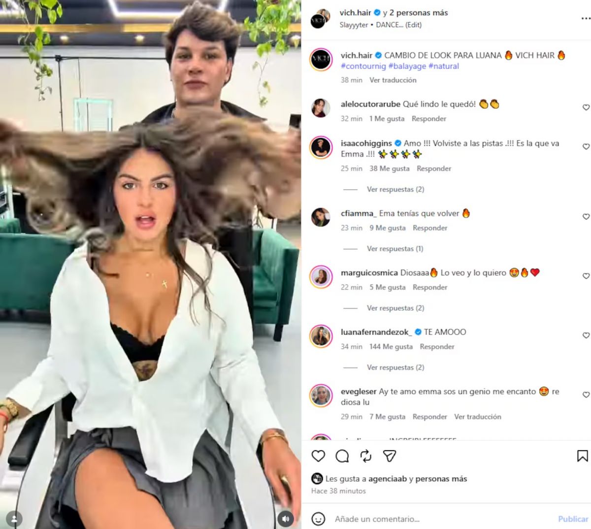 Emma Vich volvió a la peluquería y sorprendió con el cambio de look a una ex Gran Hermano