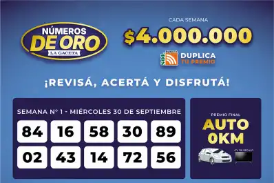 Los Números de Oro de LA GACETA del 30 de septiembre de 2026