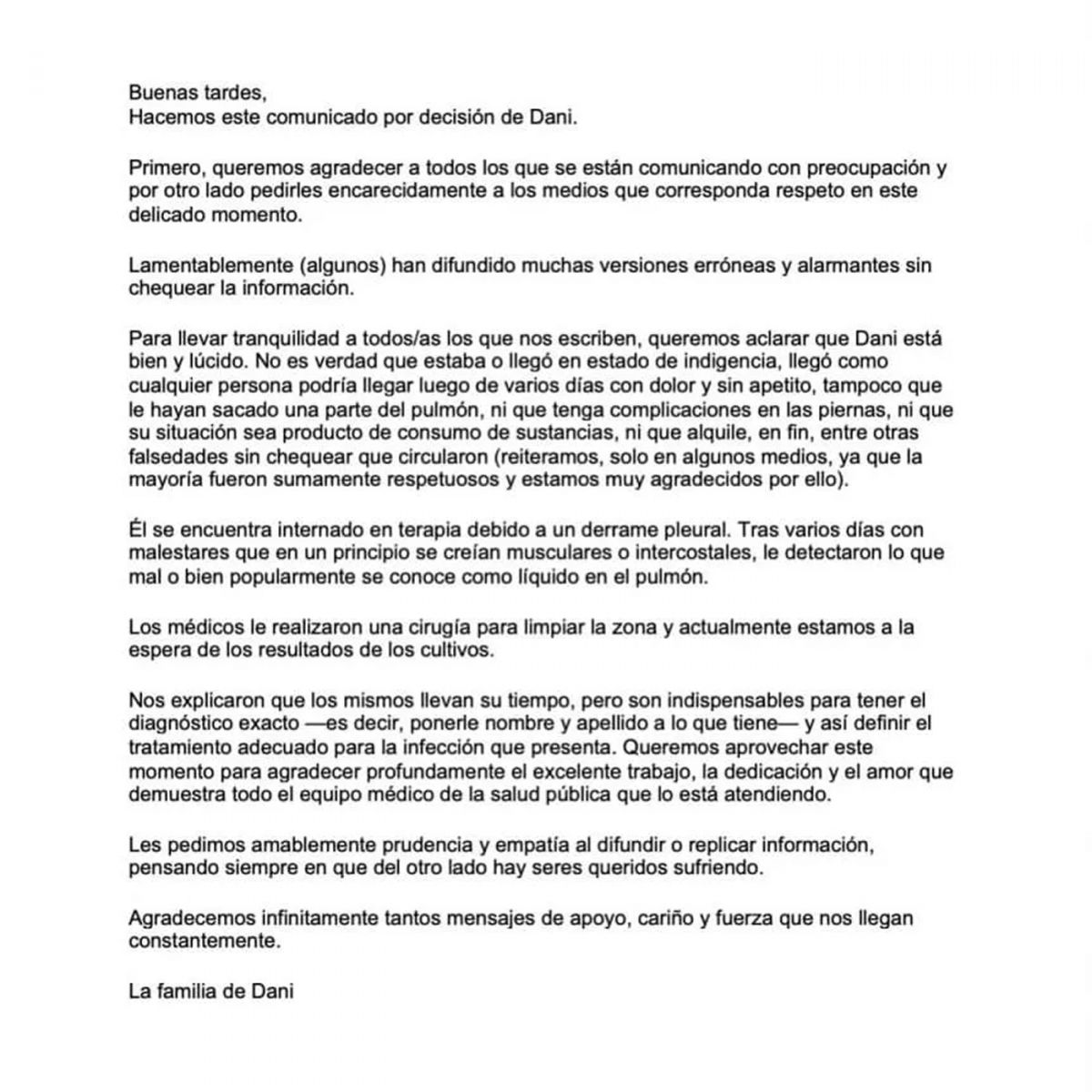 La familia de Daniel Osvaldo aclaró su estado de salud y desmintió fuertes rumores