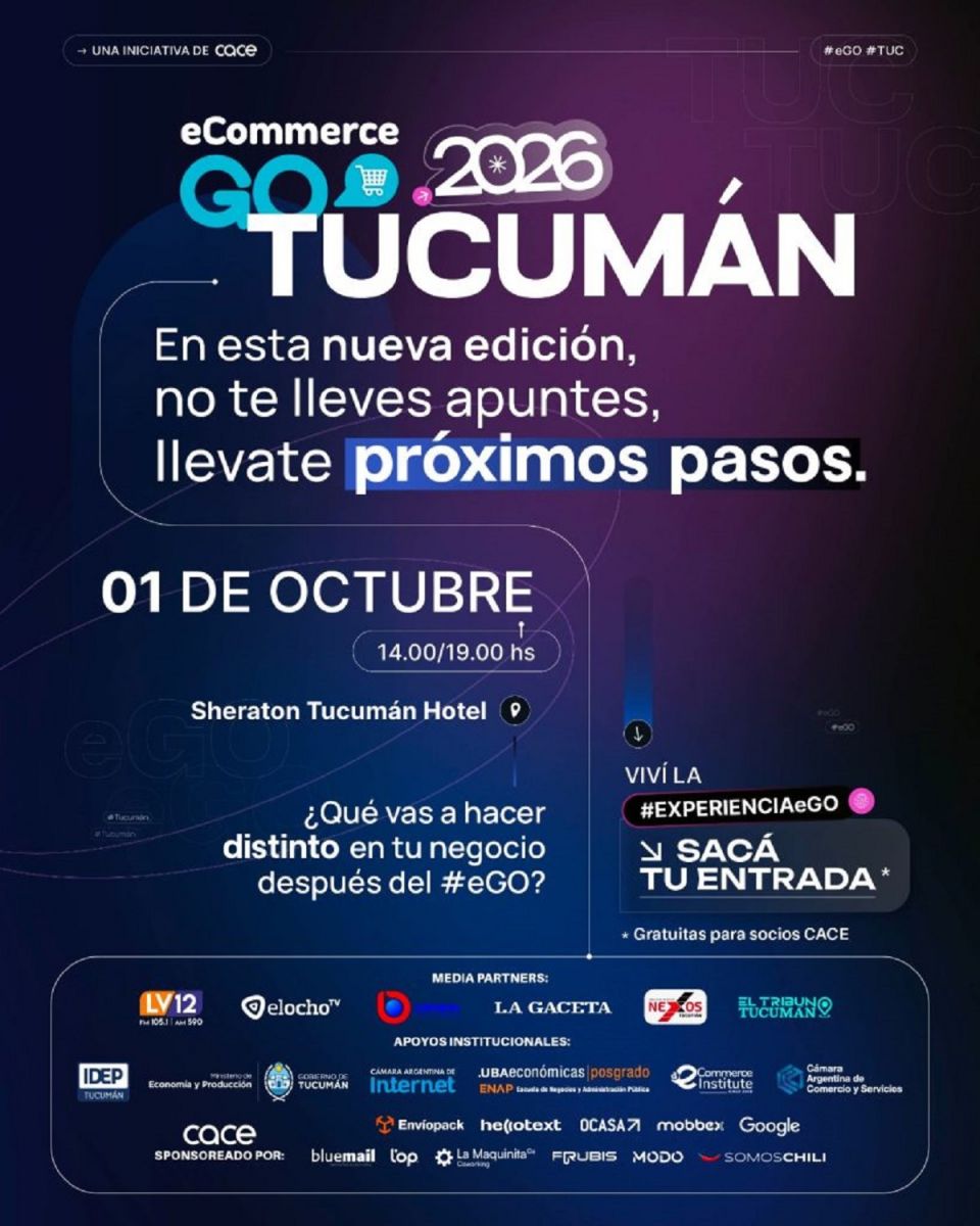 Llega a Tucumán una nueva edición del eCommerce Go: rentabilidad, IA y exportación