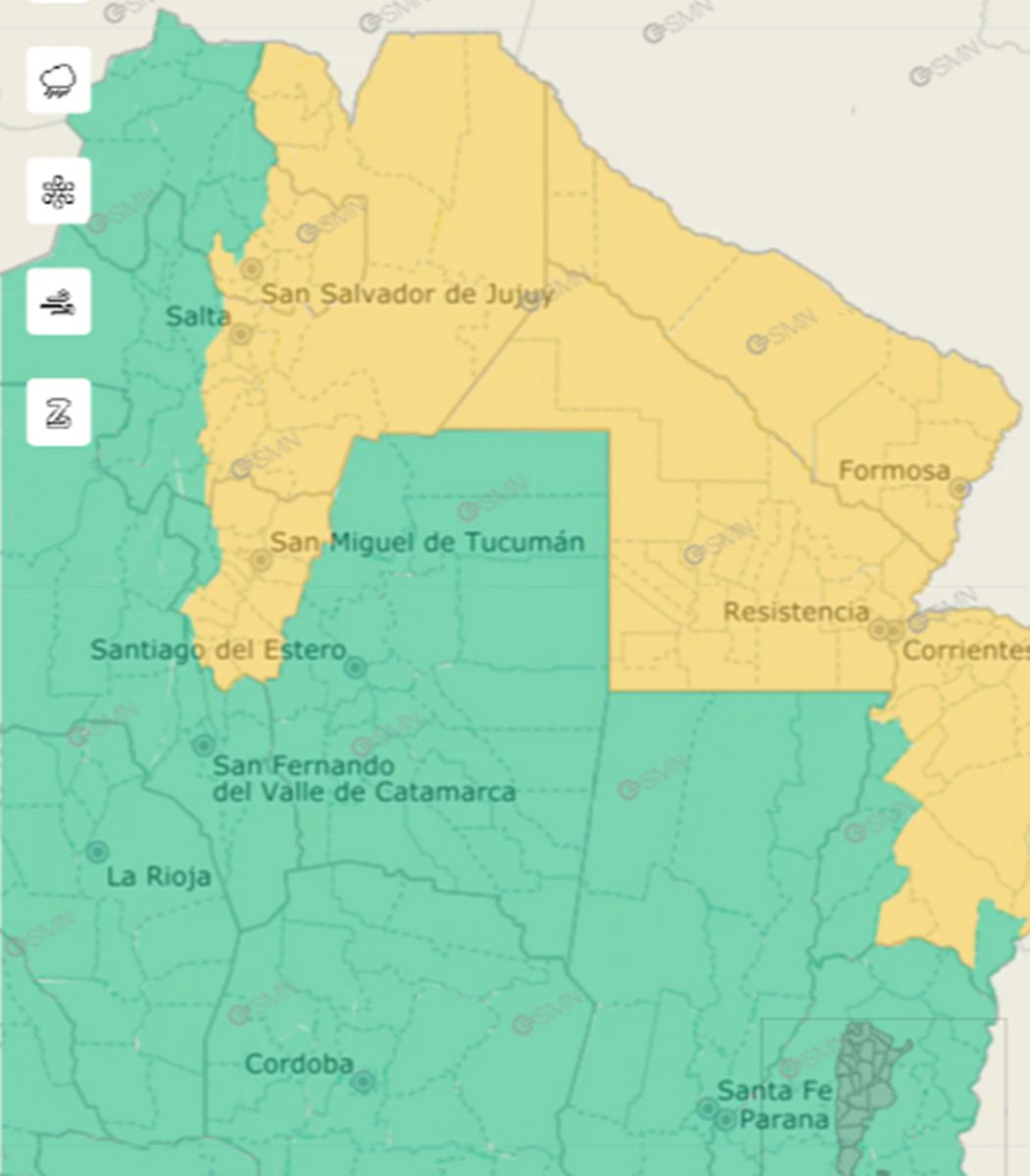 Tucumán, Salta y Jujuy bajo alerta por tormentas. 