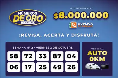 Los Números de Oro de LA GACETA del 2 de octubre de 2026