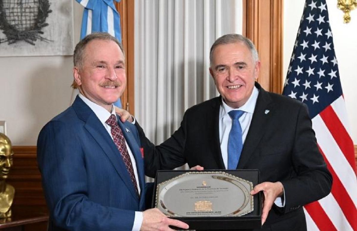 CITA DIPLOMÁTICA. Jaldo recibió al embajador de Estados Unidos, Peter Lamelas.