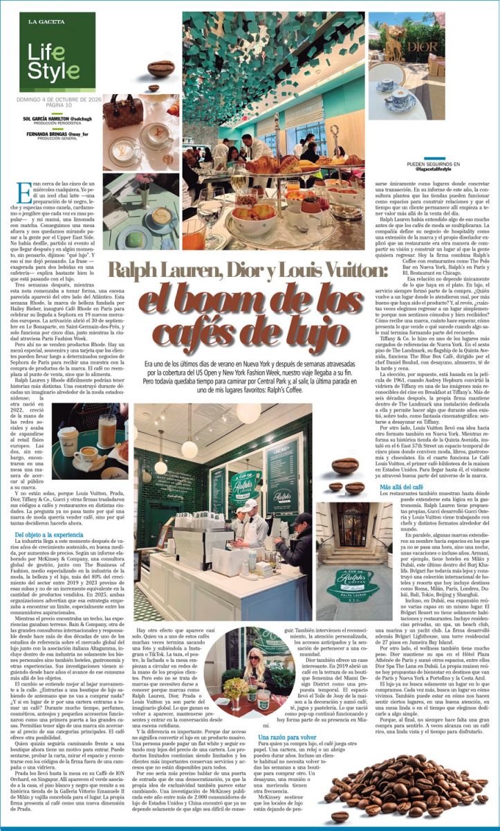 Ralph Lauren, Dior y Louis Vuitton: el boom de los cafés de lujo