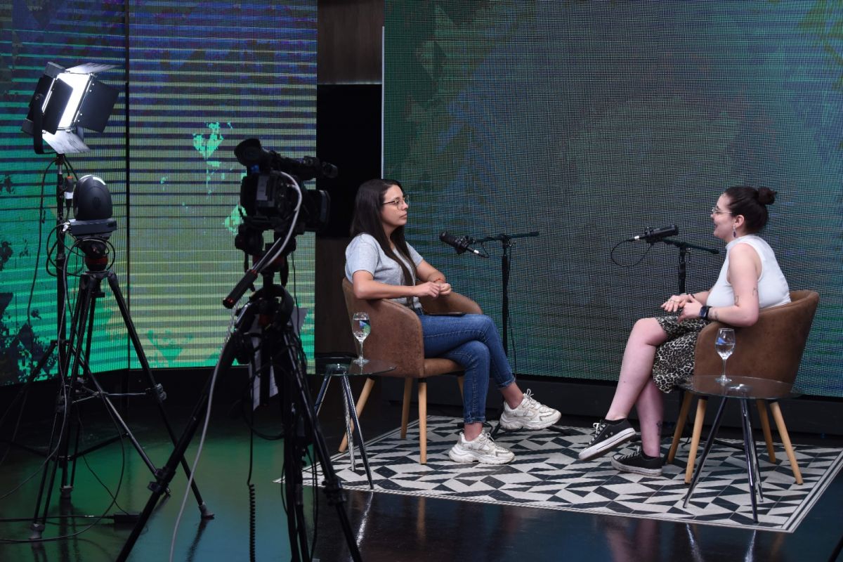 Melina Martínez en la grabación de la entrevista. 