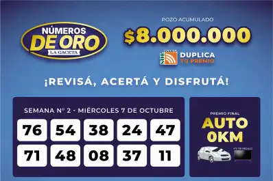 Los Números de Oro de LA GACETA del 7 de octubre de 2026