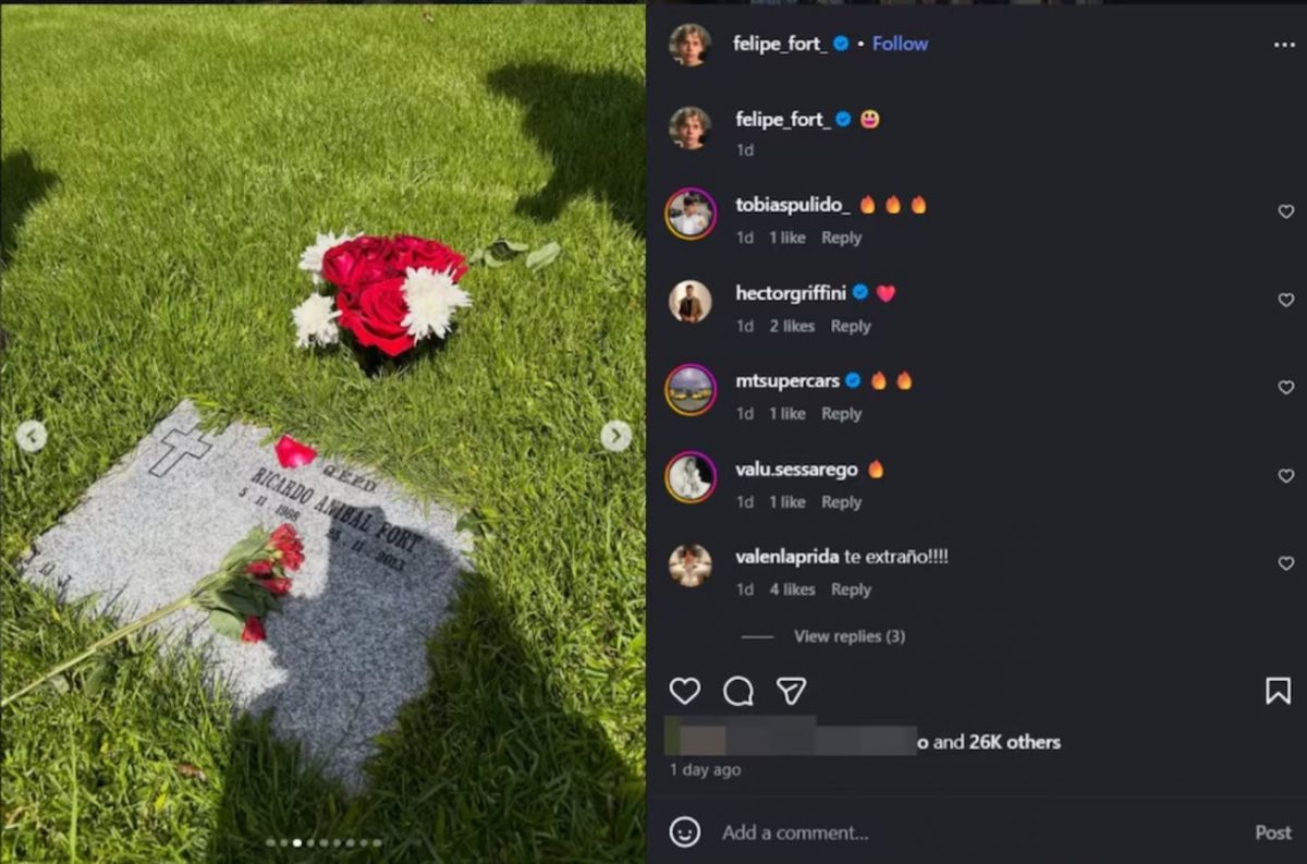 Así está la tumba de Ricardo Fort a 13 años de su muerte