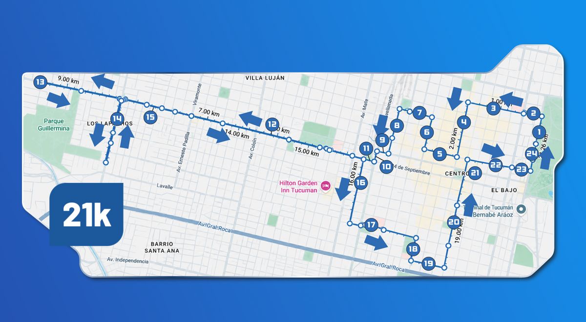 RECORRIDO. Así será la hoja de ruta para los cientos de corredores inscriptos.