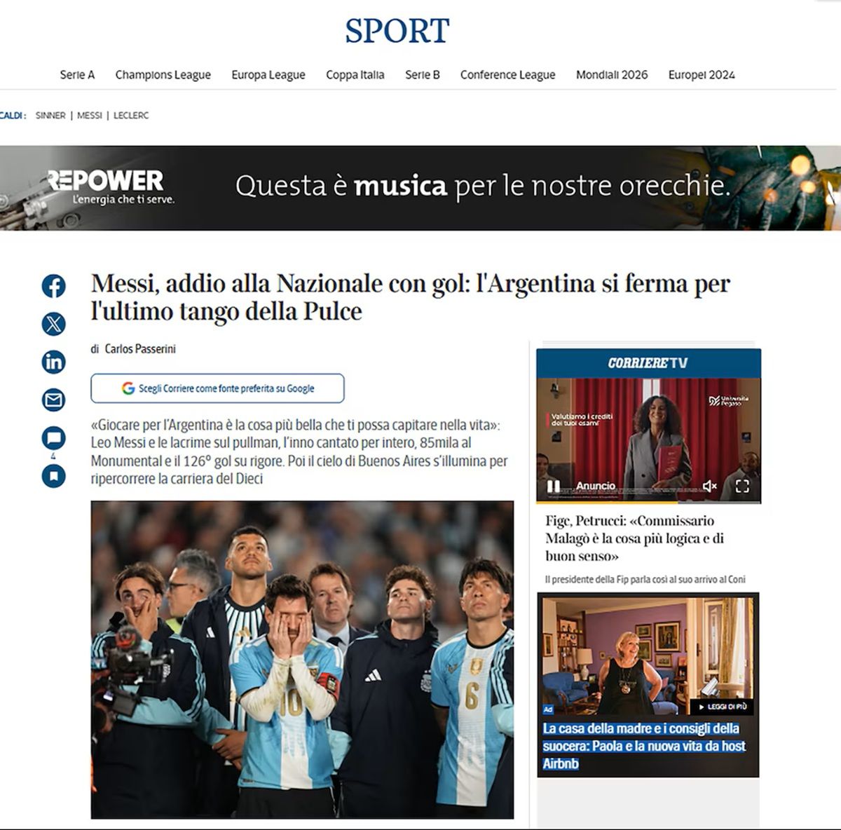 El último tango: las portadas de los medios de todo el mundo se rindieron ante la despedida de Messi de la Selección