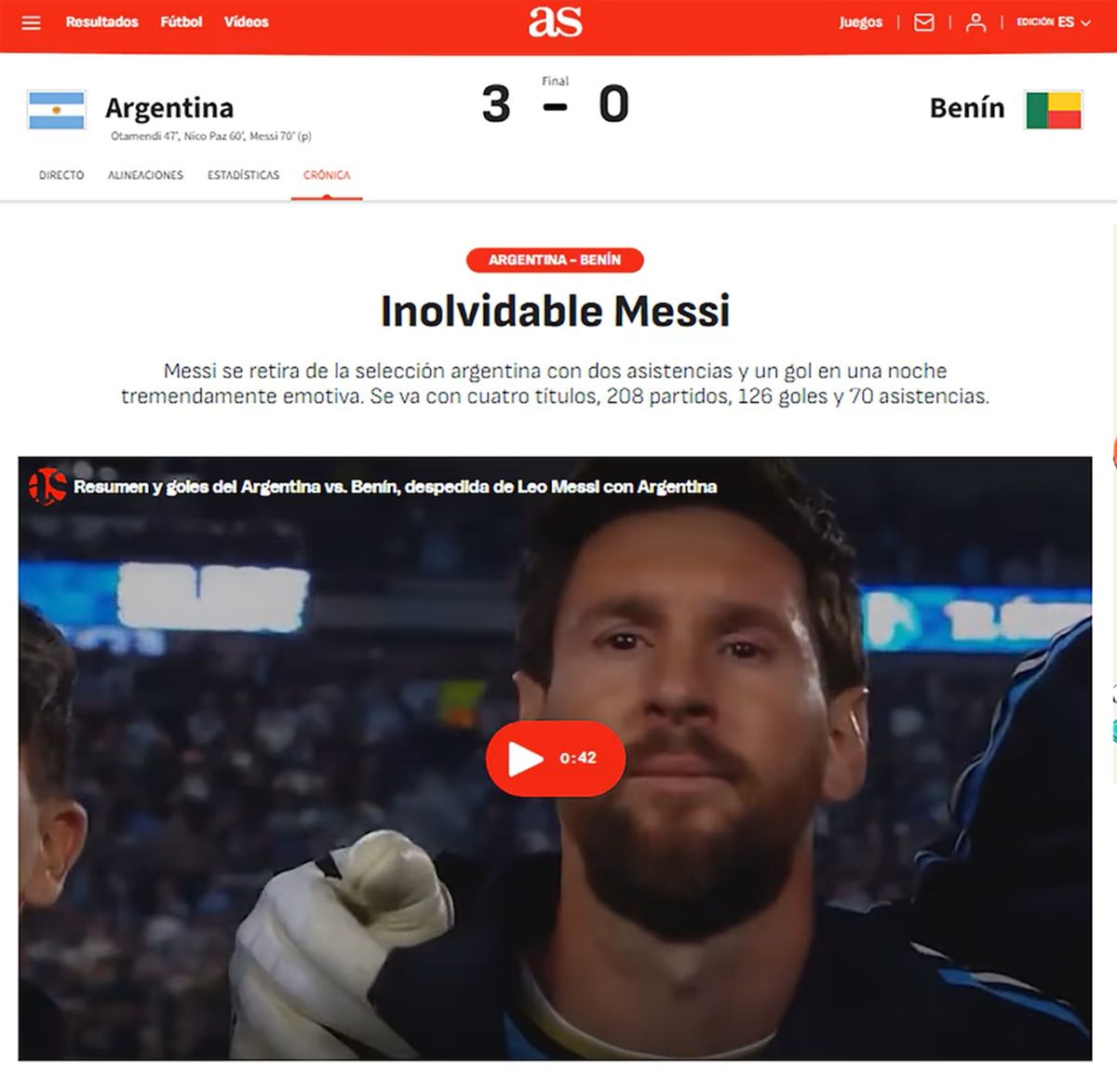 El último tango: las portadas de los medios de todo el mundo se rindieron ante la despedida de Messi de la Selección