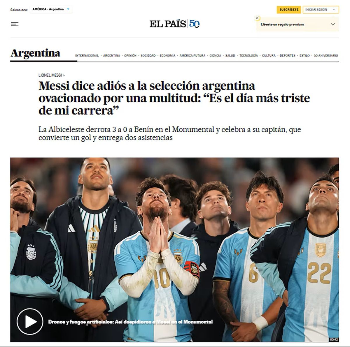 El último tango: las portadas de los medios de todo el mundo se rindieron ante la despedida de Messi de la Selección