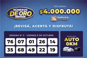 Los Números de Oro de LA GACETA del 9 de octubre de 2026