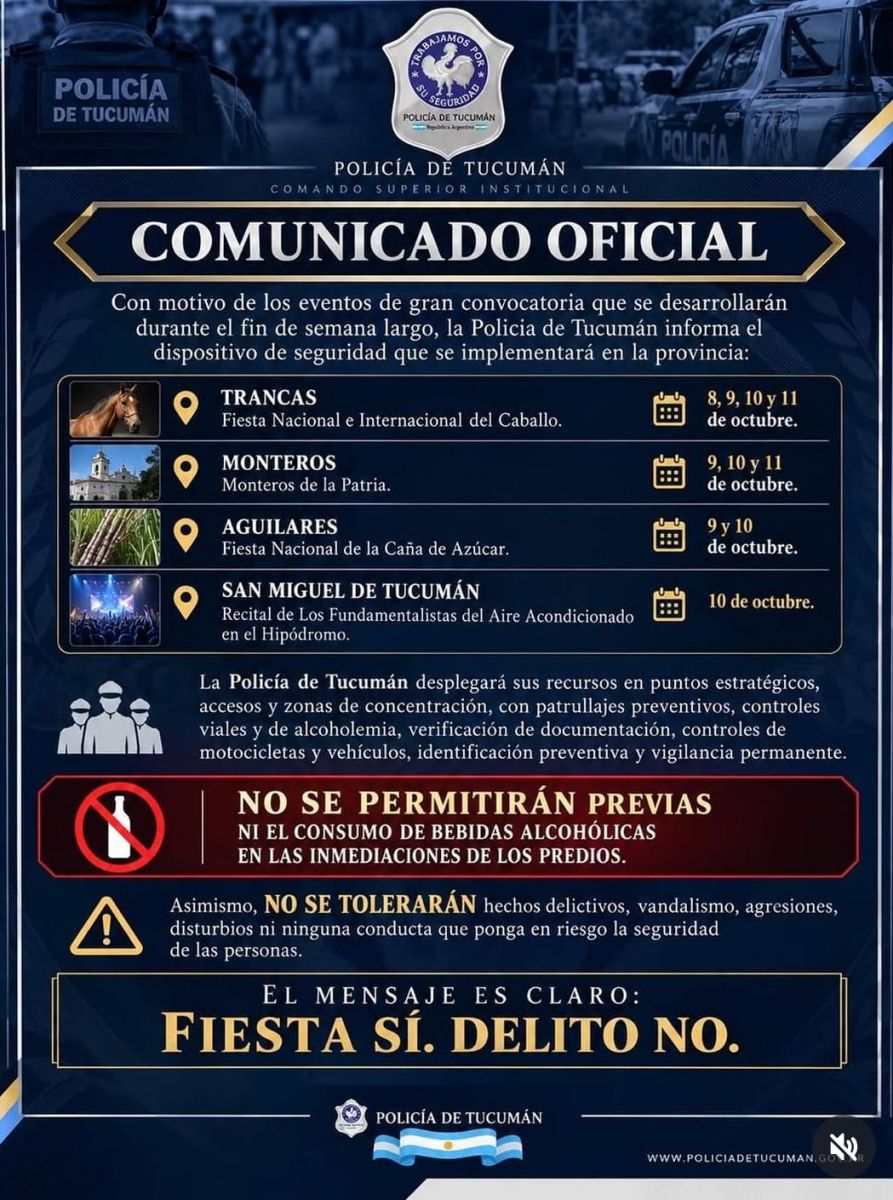 Sin “previas” ni alcohol en las inmediaciones: así serán los controles para los recitales del fin de semana en Tucumán