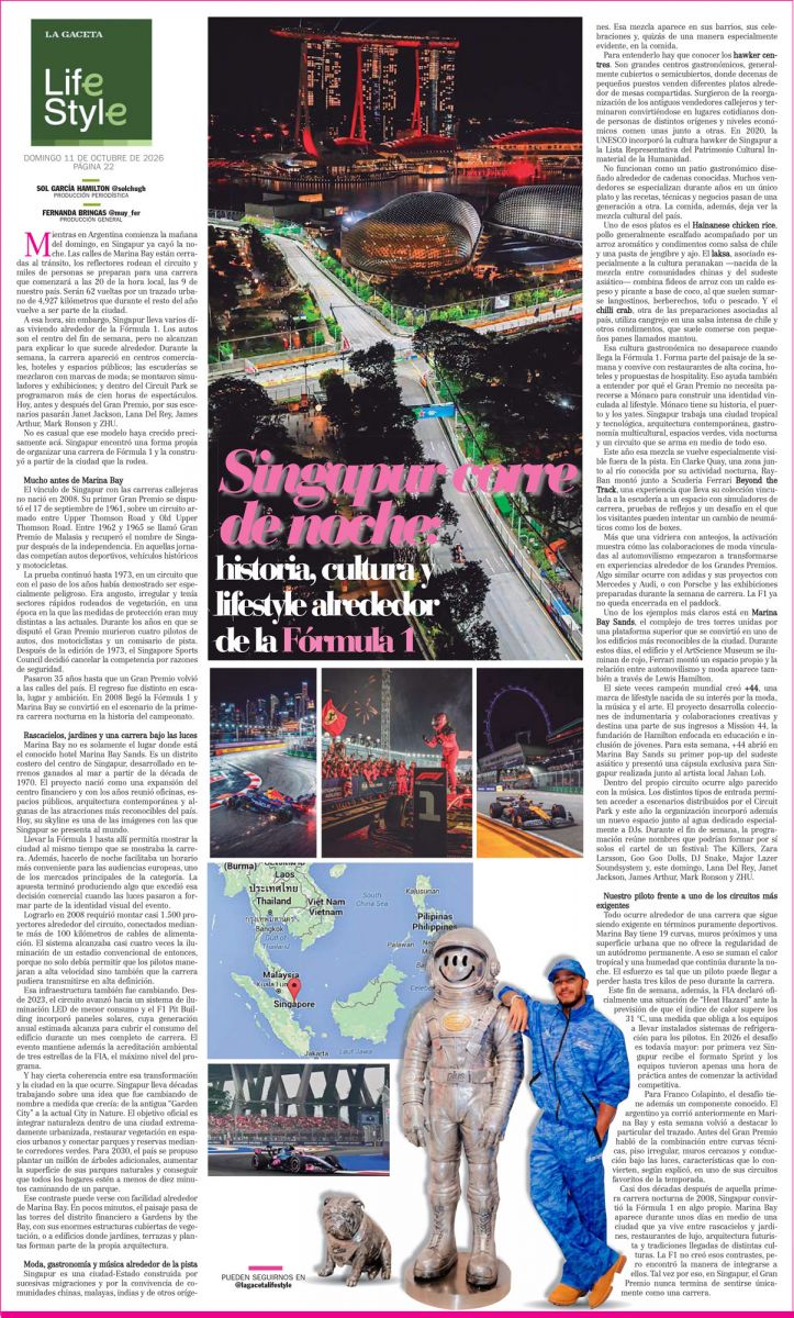 Singapur corre de noche: historia, cultura y lifestyle alrededor de la Fórmula 1