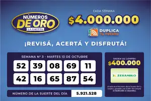 Los Números de Oro de LA GACETA del 13 de octubre de 2026
