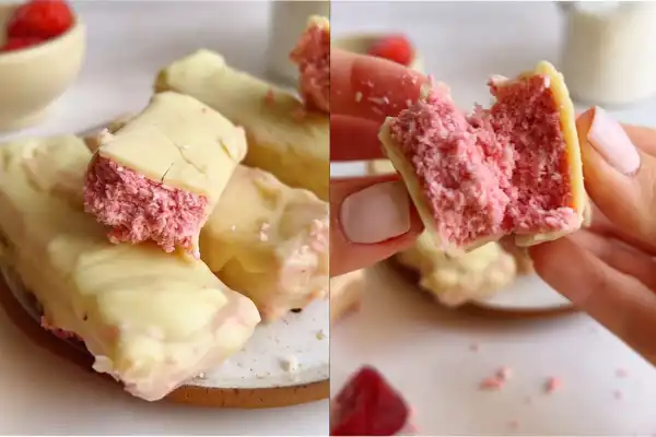 Barritas de yogur, coco y frutilla: la receta del snack proteico y fácil para calmar el antojo dulce