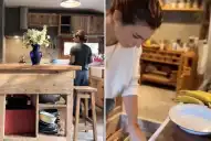Así es la cocina campestre de Agustina Cherri: madera, una gran isla y detalles que enamoran