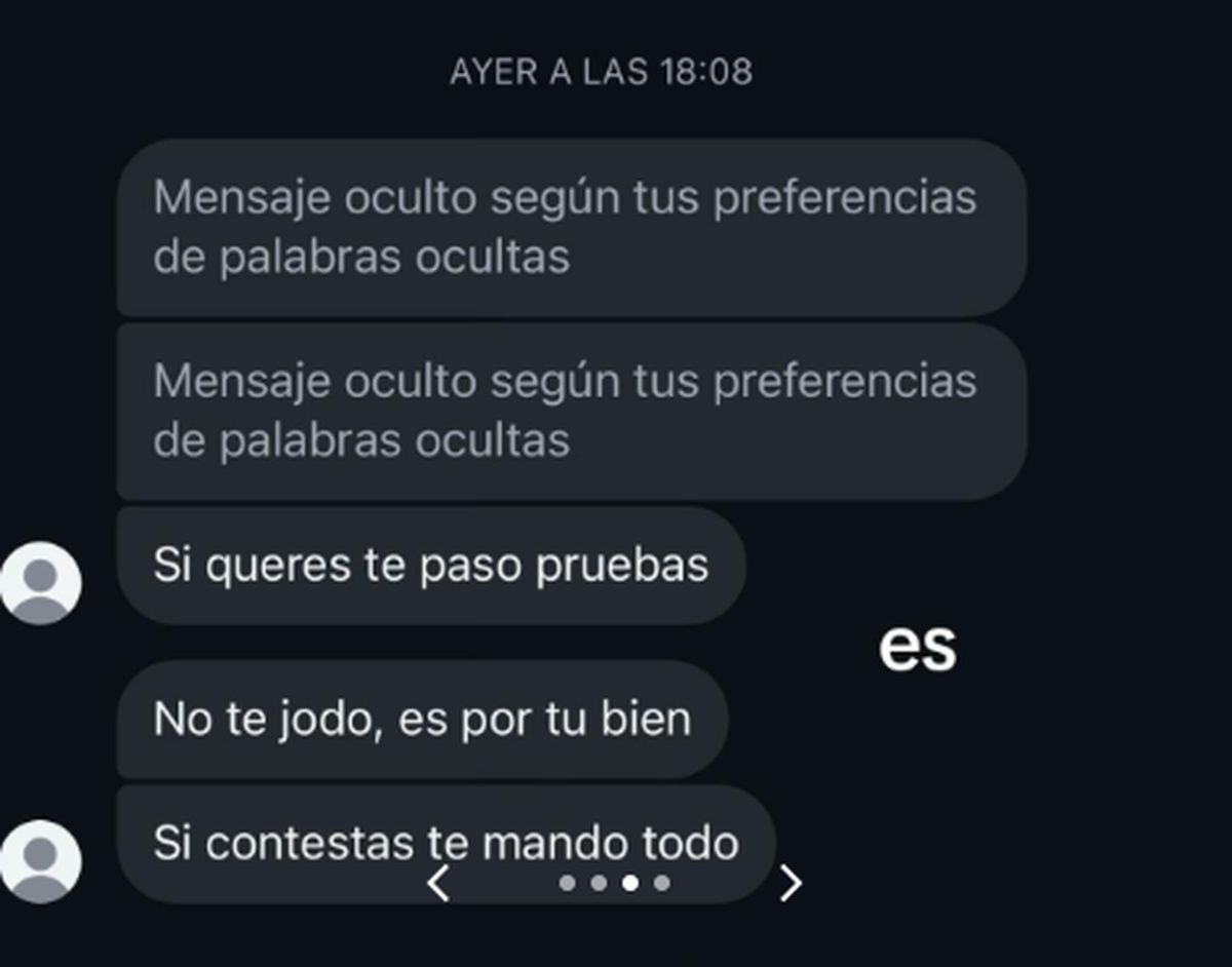 Los chats que revelaron la infidelidad