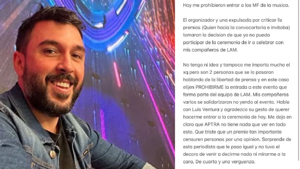 “Me prohibieron la entrada”: el escándalo que sacudió a los Martín Fierro