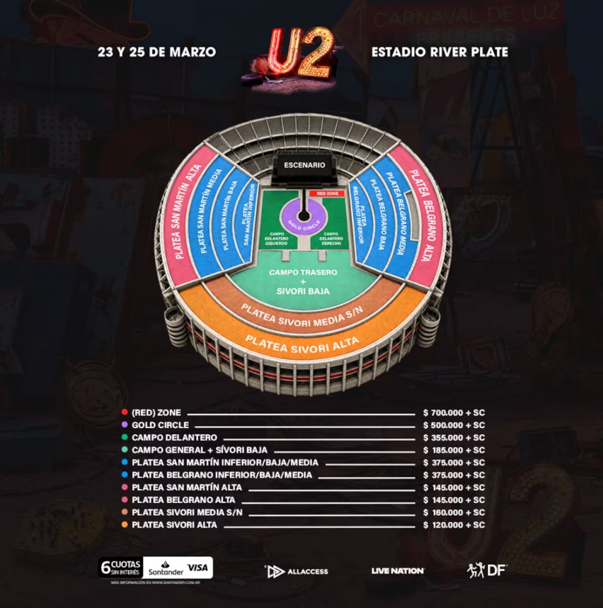 Cuánto cuestan las entradas para ver a U2 en la Argentina y cuándo salen a la venta