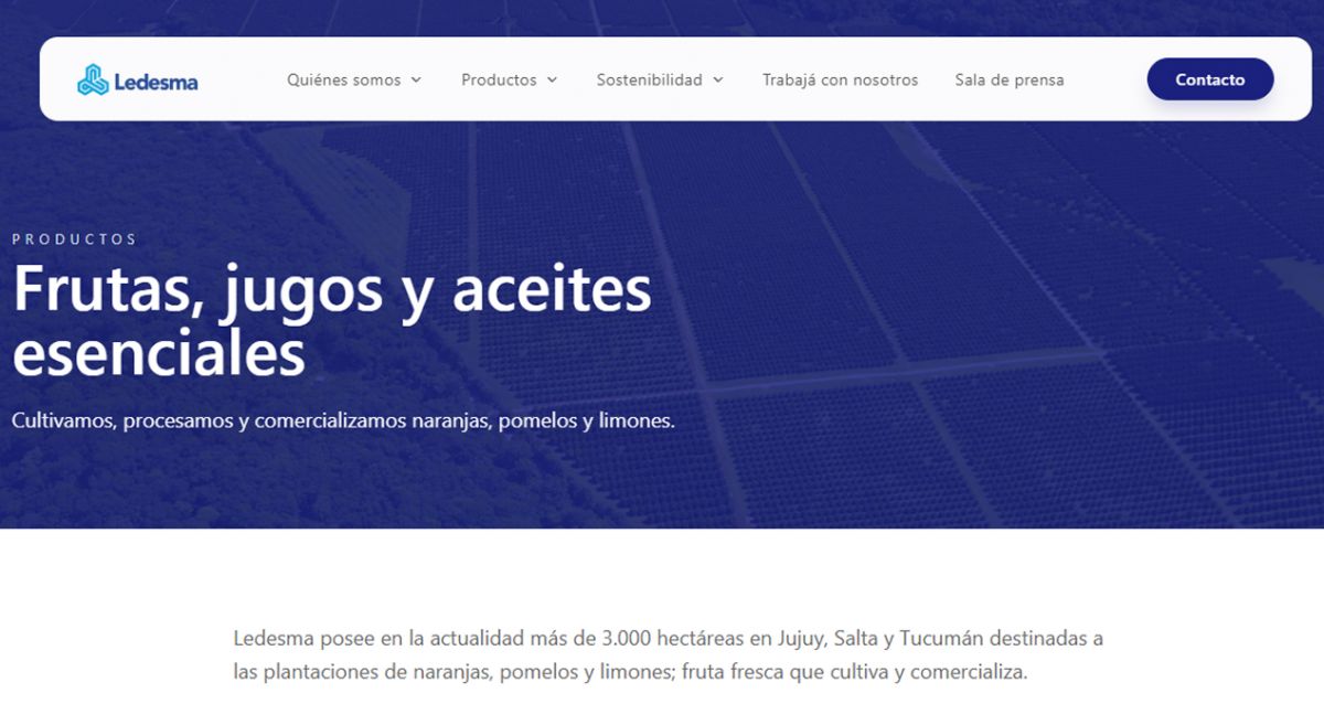 FRUTAS Y JUGOS. La vacante forma parte de una de las unidades productivas de Ledesma.