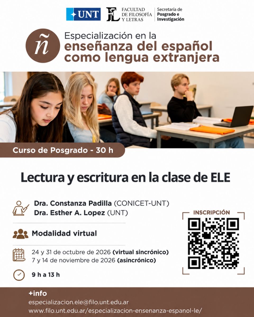 INSCRIPCIÓN. El trámite se realiza online desde la página web de Filosofía y Letras.