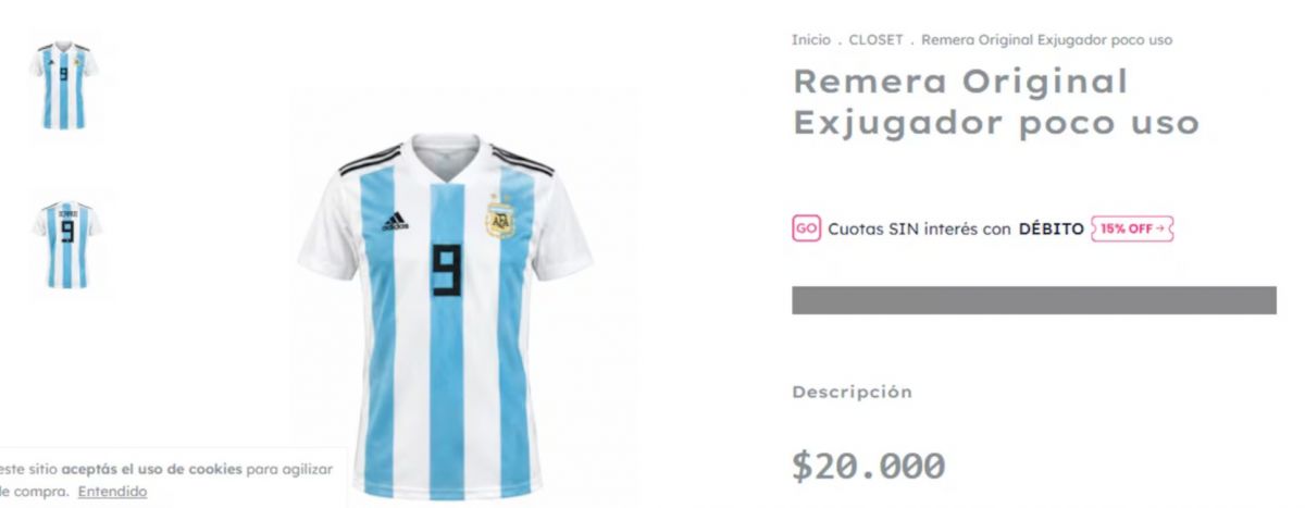Wanda Nara puso a la venta una camiseta que usó Mauro Icardi en la selección: Ex jugador, poco uso