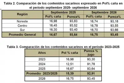 Maduración de la caña: 2026 supera la media de las últimas zafras
