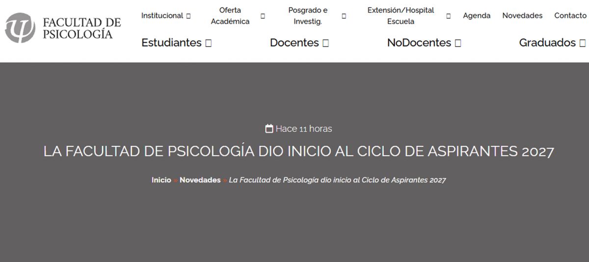 PSICOLOGÍA. La UNT propone actividades para futuros ingresantes 2027.
