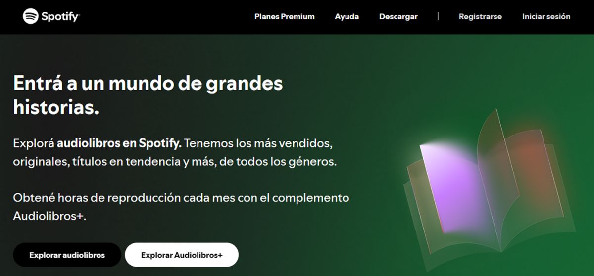 SPOTIFY. Los audiolibros ya aparecen dentro de la plataforma en Argentina.