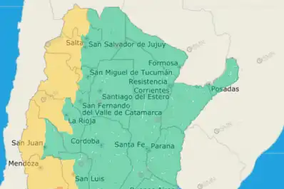 El SMN emitió una alerta amarilla por Zonda para tres provincias del norte argentino