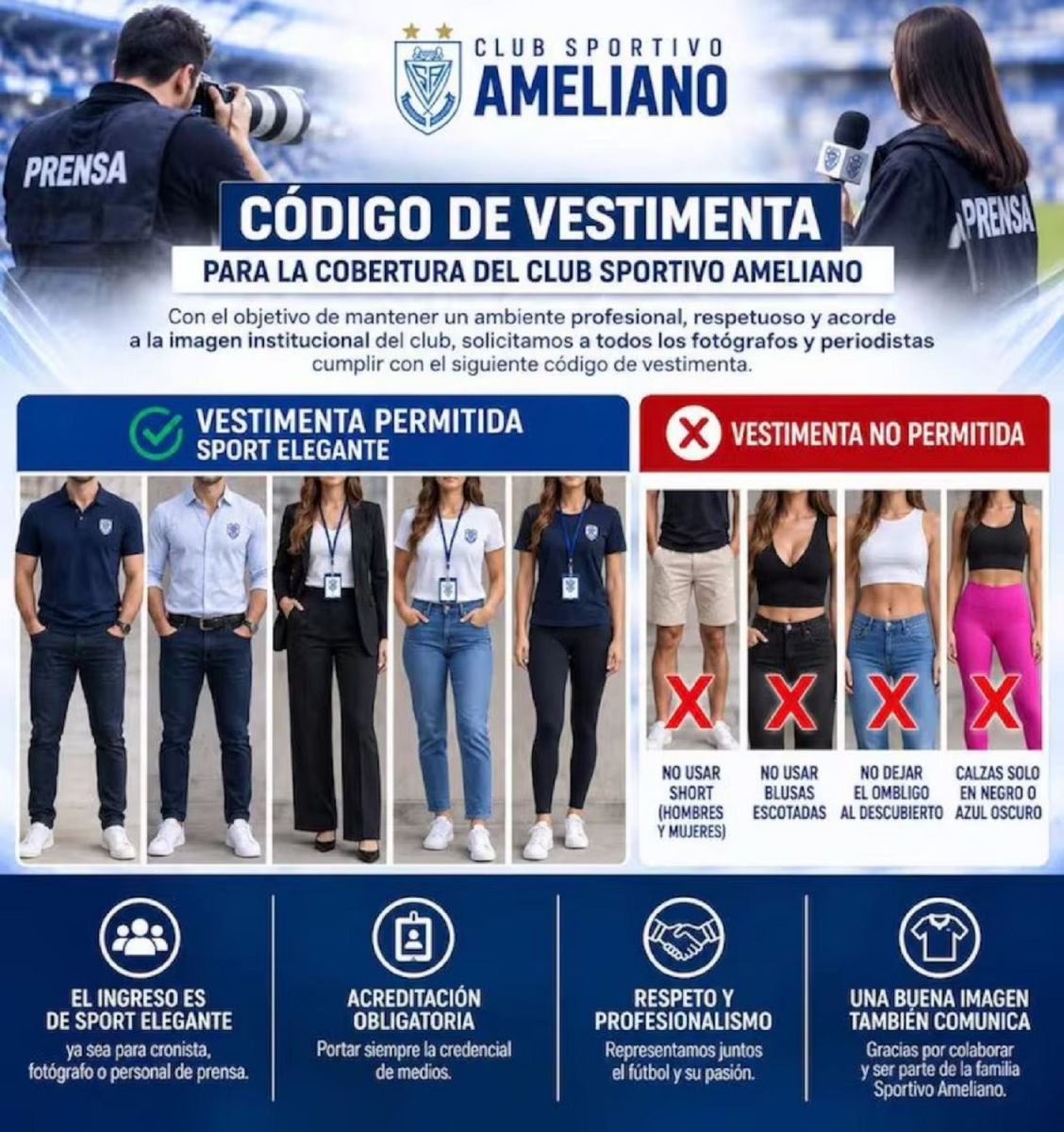 Paraguay: un club prohibió los escotes y los shorts a los periodistas y desató una polémica