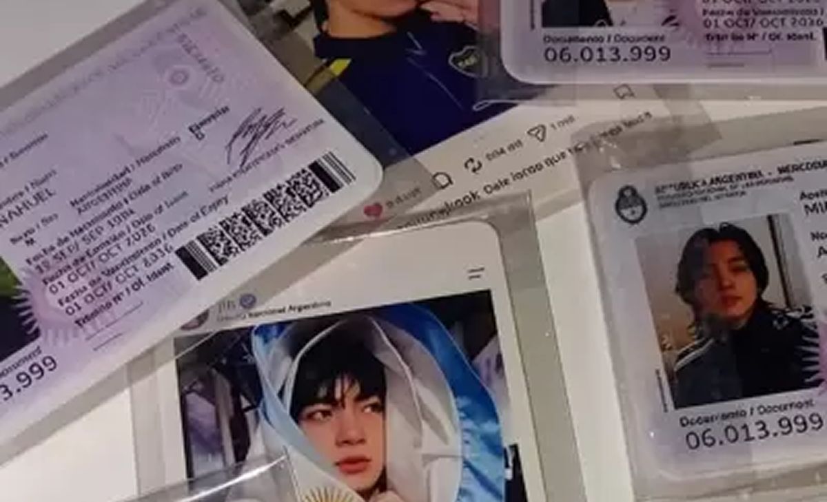 IDENTIDAD PROPIA. Algunos fans diseñaron documentos argentinos con los rostros de los siete integrantes de BTS.