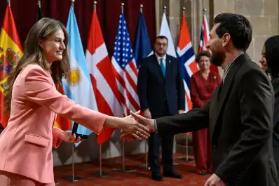 La princesa Leonor recibió a Messi en Oviedo: el saludo antes de la gala del Princesa de Asturias
