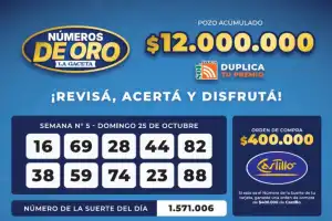 Los Números de Oro de LA GACETA del 25 de octubre de 2026