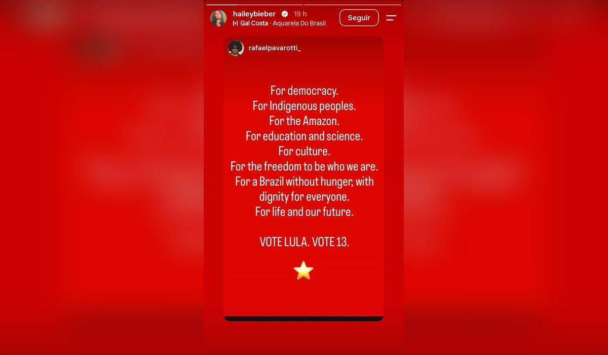 Hailey Bieber manifestó su apoyo por Lula