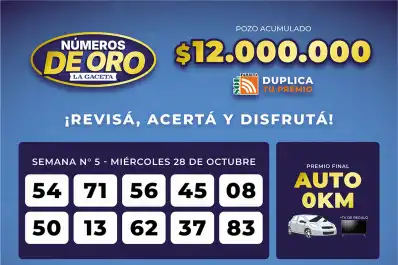 Los Números de Oro de LA GACETA del 28 de octubre de 2026