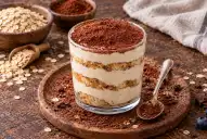 Tiramisú proteico y sin azúcar: la receta con avena y yogur que resuelve el postre en pocos minutos
