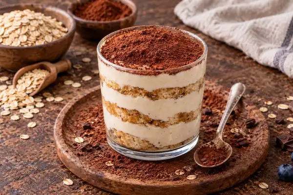 Tiramisú proteico y sin azúcar: la receta con avena y yogur que resuelve el postre en pocos minutos